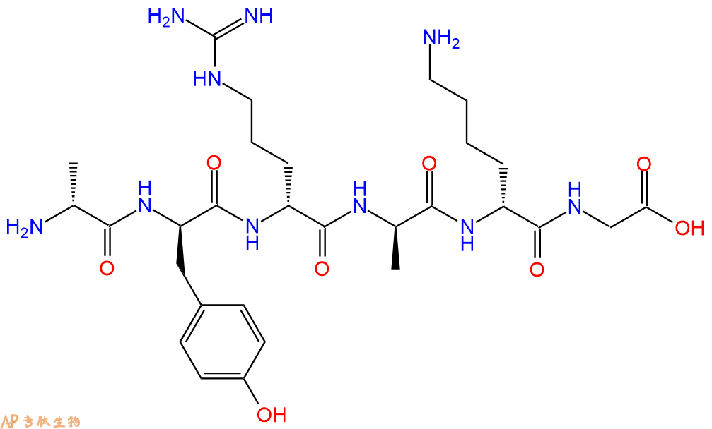 专肽生物产品H2N-DAla-DTyr-DArg-DAla-DLys-Gly-COOH