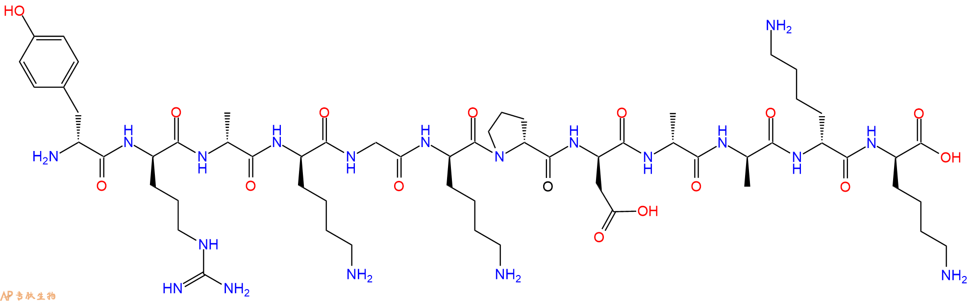 专肽生物产品H2N-DTyr-DArg-DAla-DLys-Gly-DLys-DPro-DAsp-DAla-DA