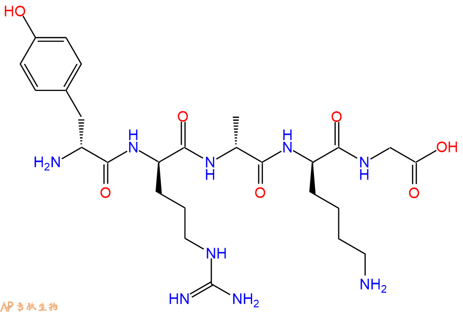 专肽生物产品H2N-DTyr-DArg-DAla-DLys-Gly-COOH