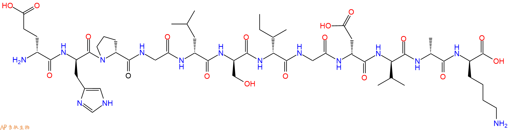 专肽生物产品H2N-DGlu-DHis-DPro-Gly-DLeu-DSer-DIle-Gly-DAsp-DVa