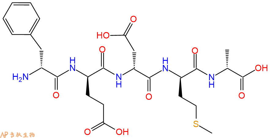 专肽生物产品H2N-DPhe-DGlu-DAsp-DMet-DAla-COOH