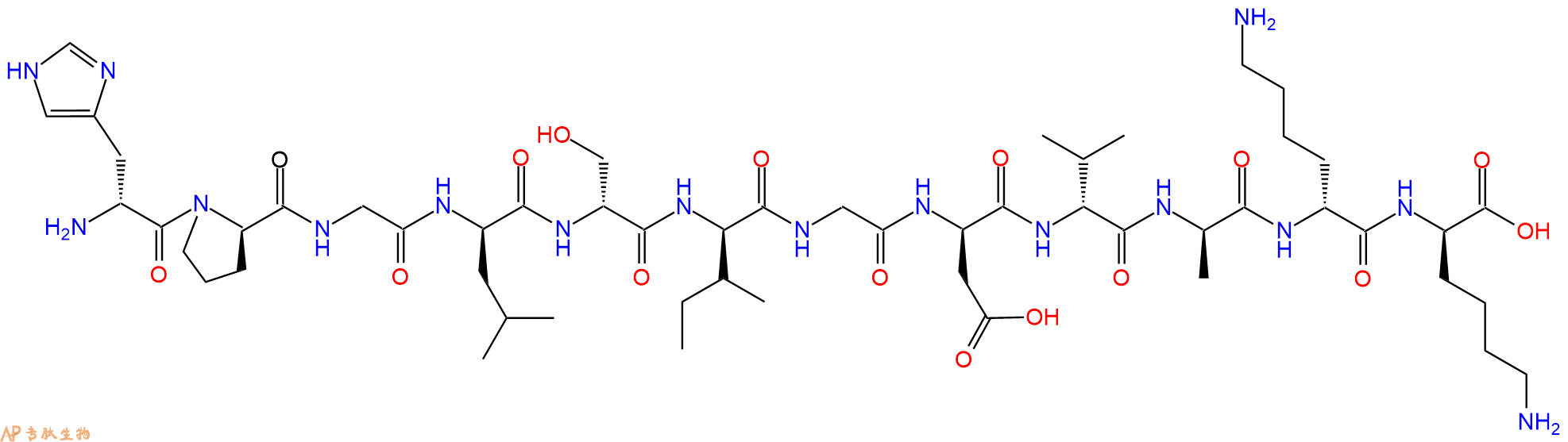 专肽生物产品H2N-DHis-DPro-Gly-DLeu-DSer-DIle-Gly-DAsp-DVal-DAl