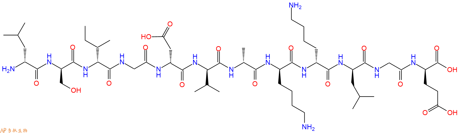 专肽生物产品H2N-DLeu-DSer-DIle-Gly-DAsp-DVal-DAla-DLys-DLys-DL