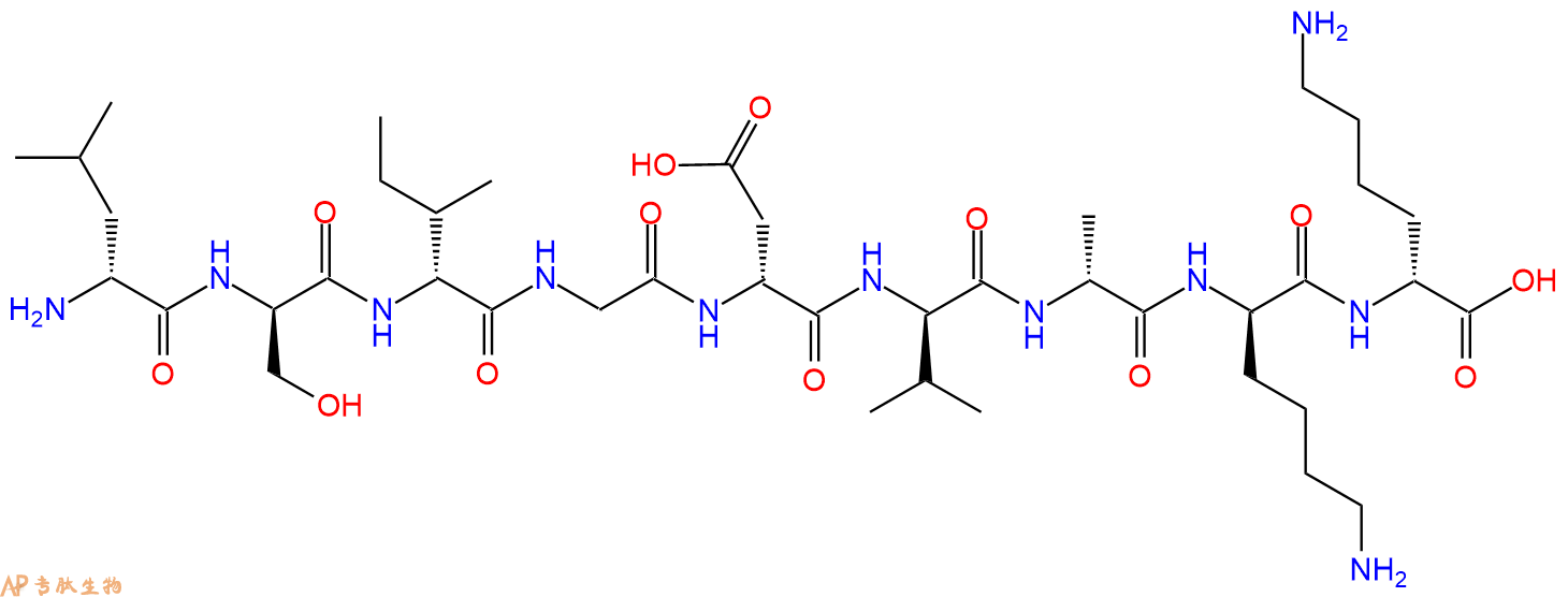 专肽生物产品H2N-DLeu-DSer-DIle-Gly-DAsp-DVal-DAla-DLys-DLys-CO