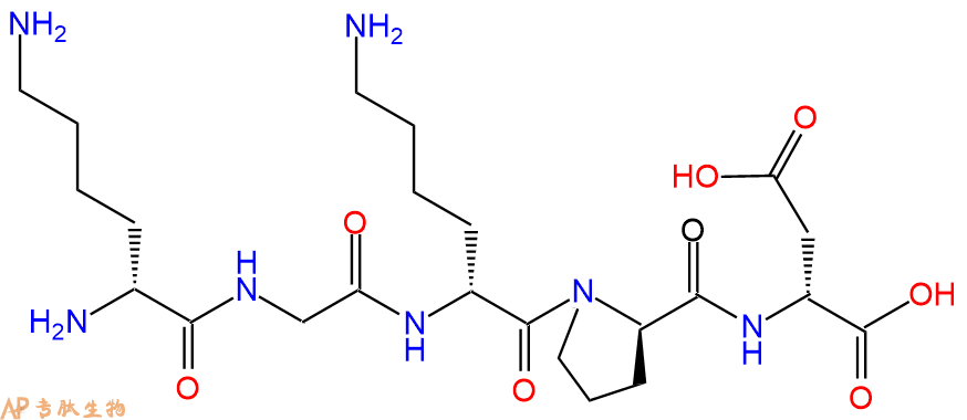 专肽生物产品H2N-DLys-Gly-DLys-DPro-DAsp-COOH