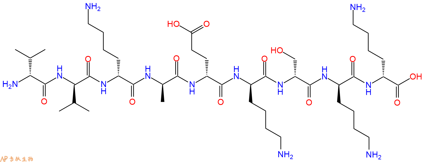 专肽生物产品H2N-DVal-DVal-DLys-DAla-DGlu-DLys-DSer-DLys-DLys-C