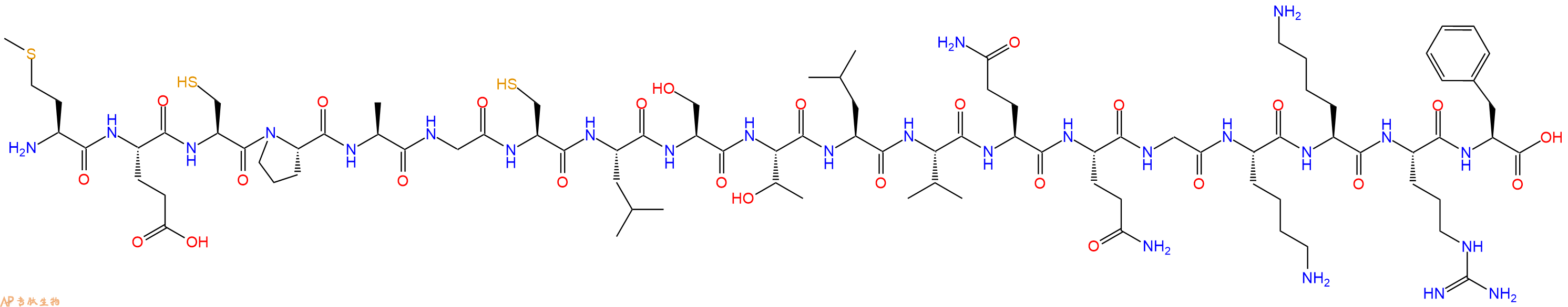 专肽生物产品H2N-Met-Glu-Cys-Pro-Ala-Gly-Cys-Leu-Ser-Thr-Leu-Va