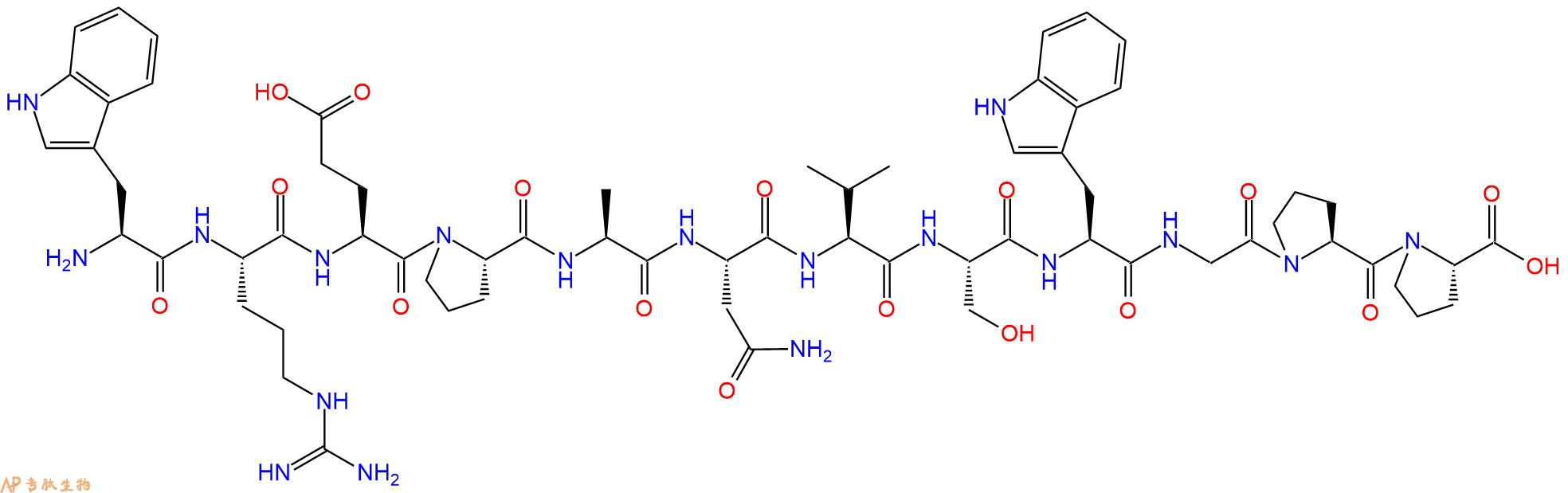 专肽生物产品H2N-Trp-Arg-Glu-Pro-Ala-Asn-Val-Ser-Trp-Gly-Pro-Pr