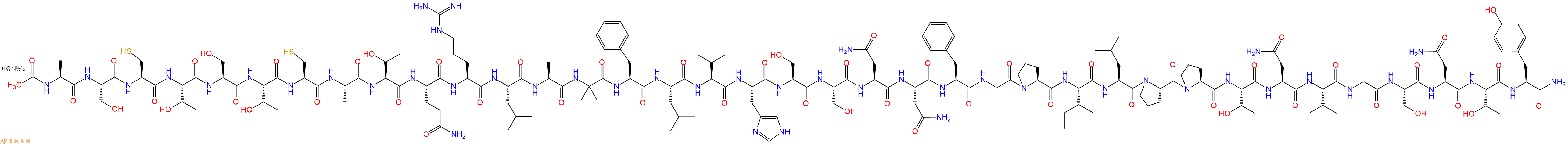 专肽生物产品Ac-Ala-Ser-Cys-Thr-Ser-Thr-Cys-Ala-Thr-Gln-Arg-Leu