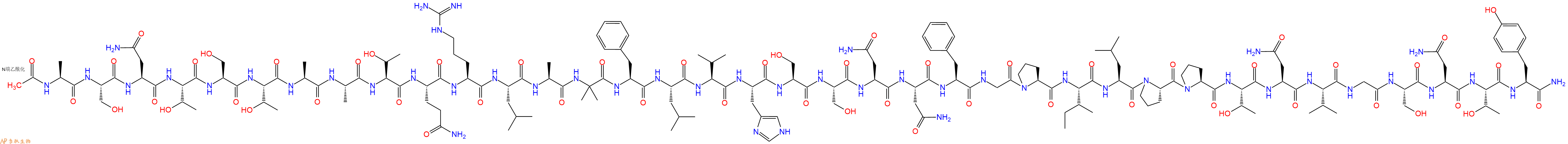 专肽生物产品Ac-Ala-Ser-Asn-Thr-Ser-Thr-Ala-Ala-Thr-Gln-Arg-Leu