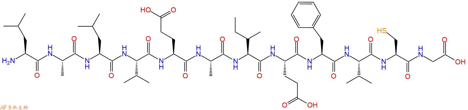 专肽生物产品H2N-Leu-Ala-Leu-Val-Glu-Ala-Ile-Glu-Phe-Val-Cys-Gl