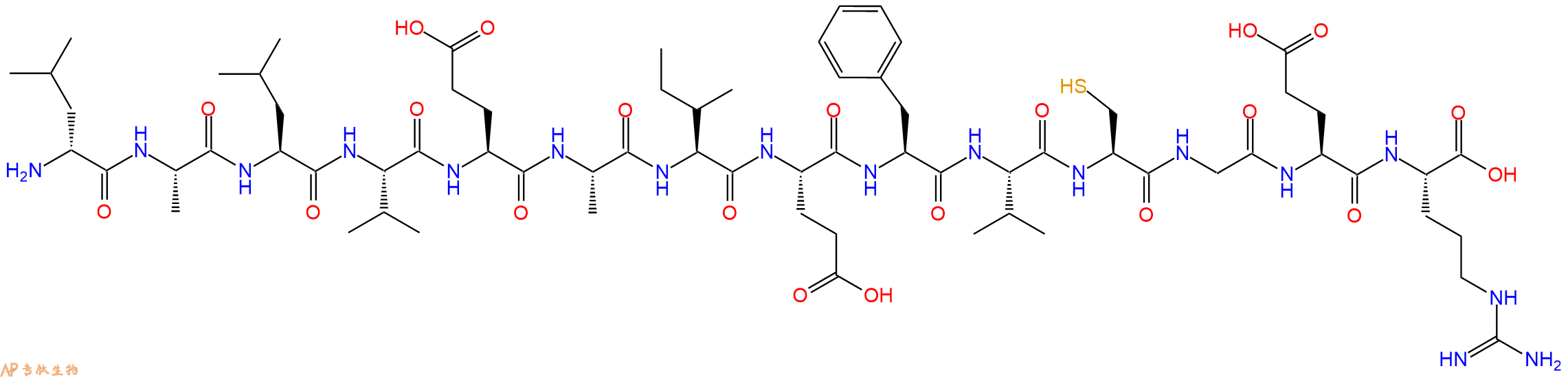 专肽生物产品H2N-DLeu-Ala-Leu-Val-Glu-Ala-Ile-Glu-Phe-Val-Cys-G
