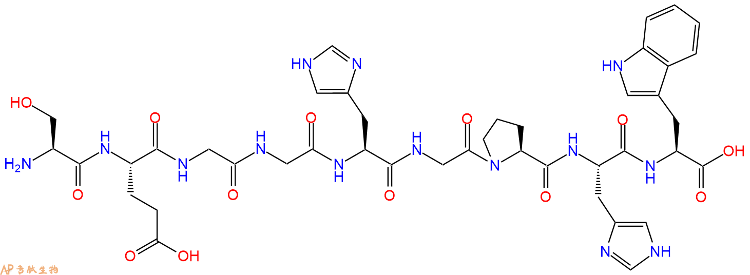 专肽生物产品H2N-Ser-Glu-Gly-Gly-His-Gly-Pro-His-Trp-COOH
