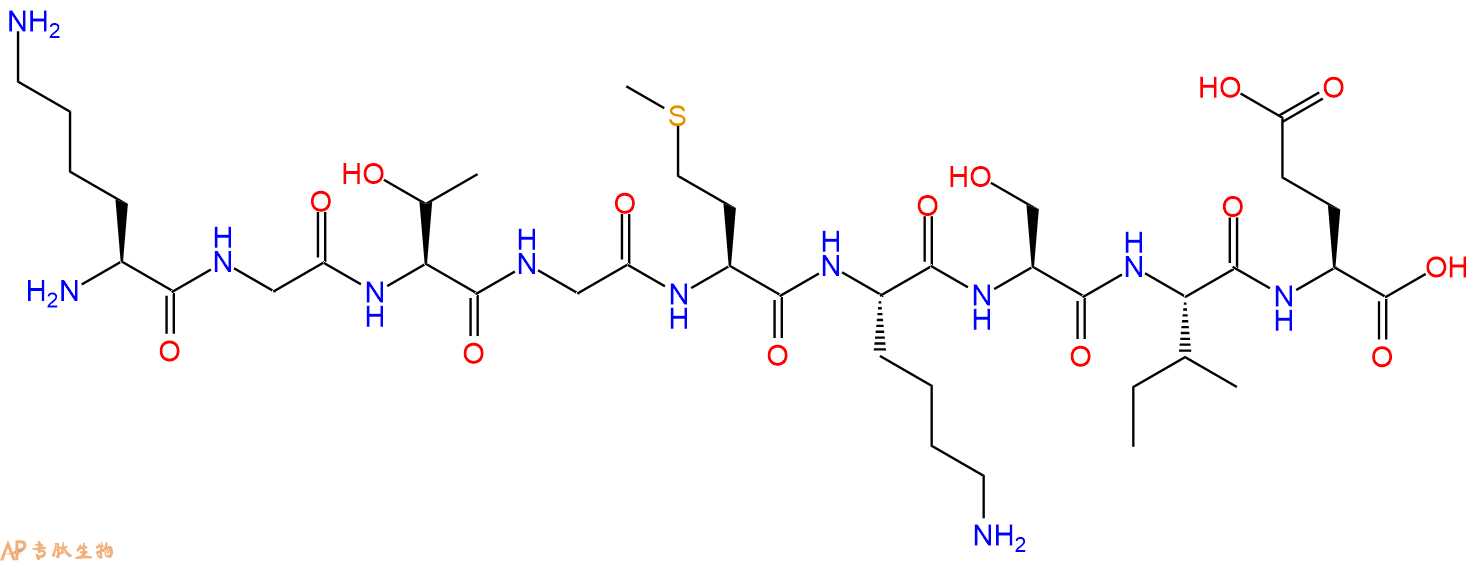 专肽生物产品H2N-Lys-Gly-Thr-Gly-Met-Lys-Ser-Ile-Glu-COOH