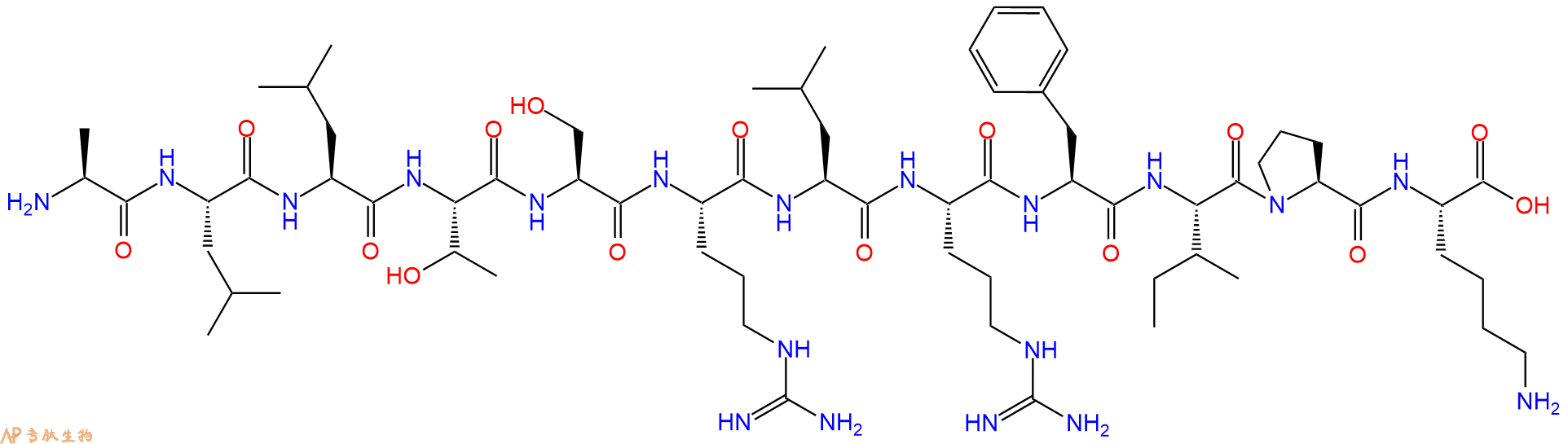 专肽生物产品H2N-Ala-Leu-Leu-Thr-Ser-Arg-Leu-Arg-Phe-Ile-Pro-Ly