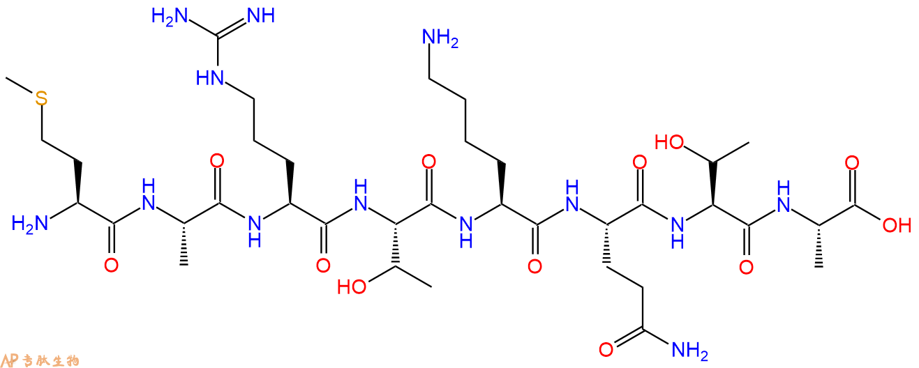 专肽生物产品H2N-Met-Ala-Arg-Thr-Lys-Gln-Thr-Ala-COOH