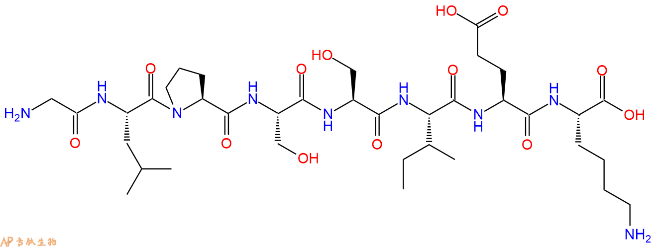 专肽生物产品H2N-Gly-Leu-Pro-Ser-Ser-Ile-Glu-Lys-COOH