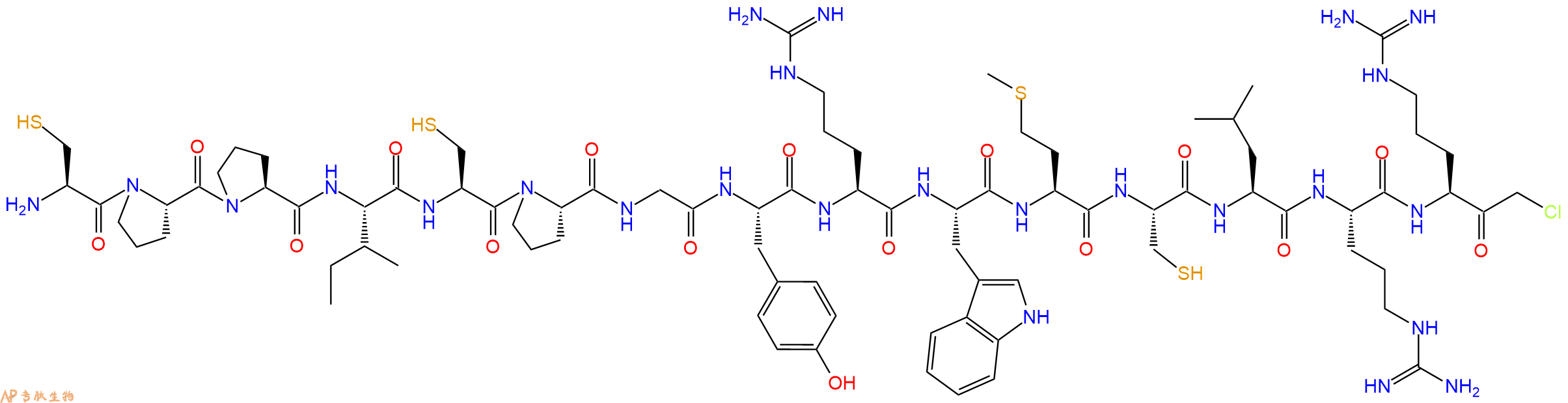 专肽生物产品H2N-Cys-Pro-Pro-Ile-Cys-Pro-Gly-Tyr-Arg-Trp-Met-Cy