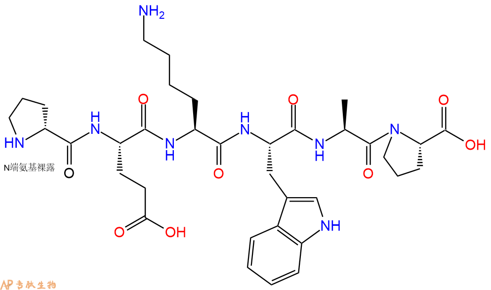 专肽生物产品H2N-DPro-Glu-Lys-Trp-Ala-Pro-COOH