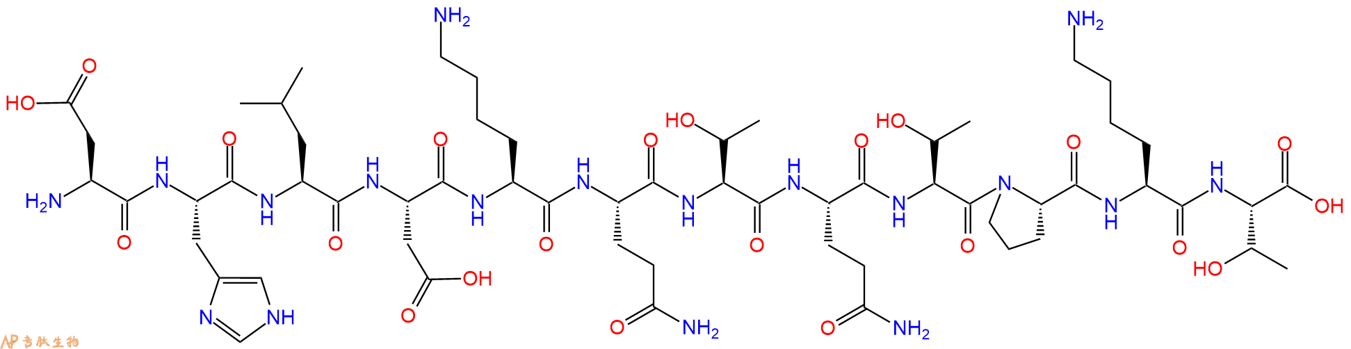 专肽生物产品H2N-Asp-His-Leu-Asp-Lys-Gln-Thr-Gln-Thr-Pro-Lys-Th
