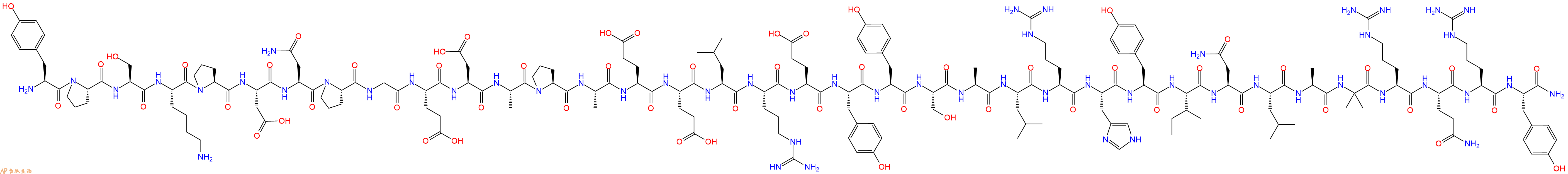 专肽生物产品H2N-Tyr-Pro-Ser-Lys-Pro-Asp-Asn-Pro-Gly-Glu-Asp-Al