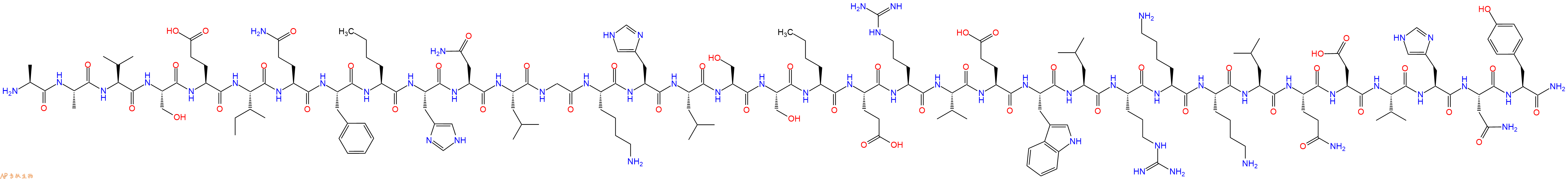 专肽生物产品H2N-Ala-Ala-Val-Ser-Glu-Ile-Gln-Phe-Nle-His-Asn-Le