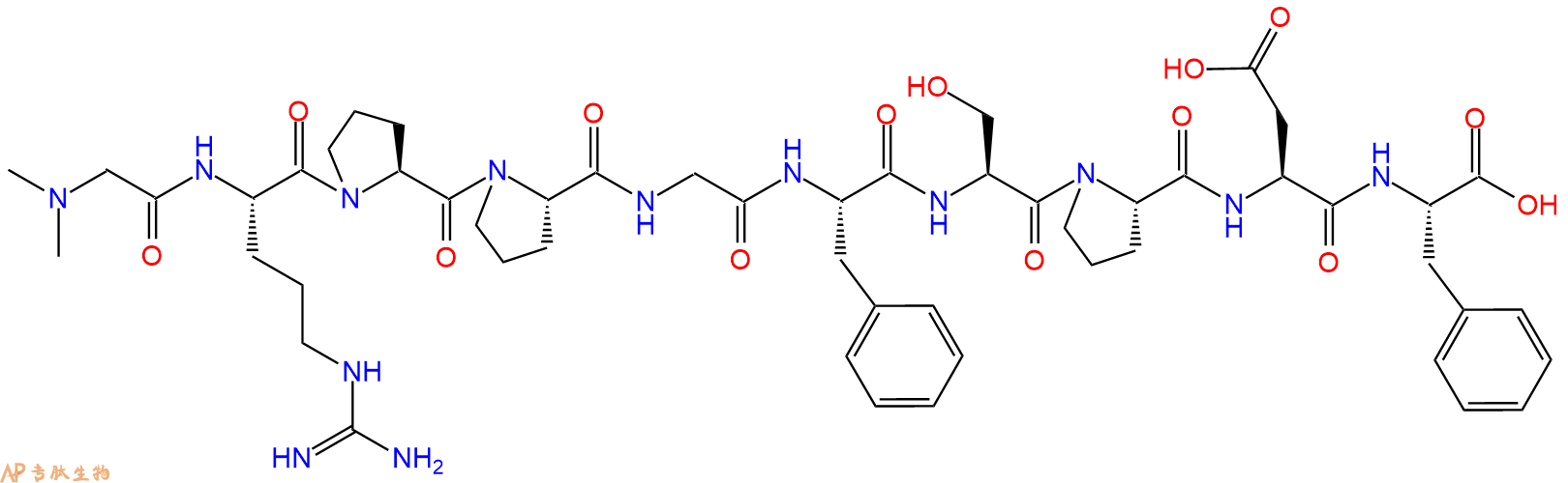 专肽生物产品H2N-Sar-Arg-Pro-Pro-Gly-Phe-Ser-Pro-Asp-Phe-COOH