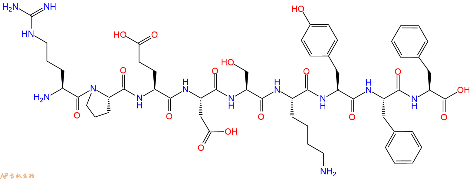 专肽生物产品H2N-Arg-Pro-Glu-Asp-Ser-Lys-Tyr-Phe-Phe-COOH