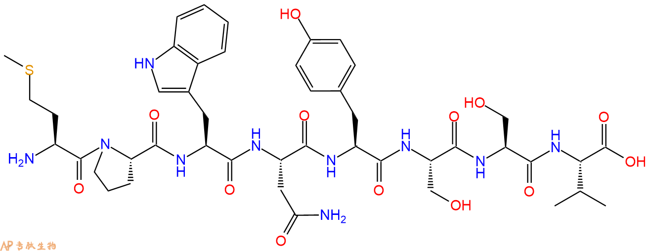 专肽生物产品H2N-Met-Pro-Trp-Asn-Tyr-Ser-Ser-Val-COOH