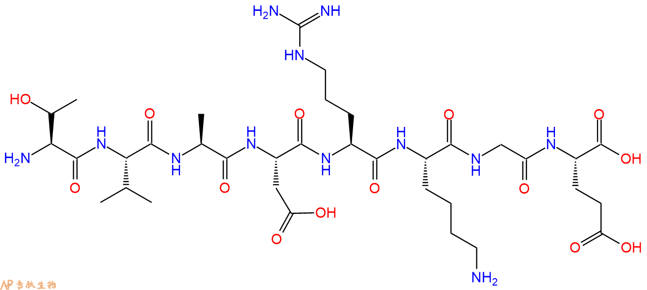 专肽生物产品H2N-Thr-Val-Ala-Asp-Arg-Lys-Gly-Glu-COOH