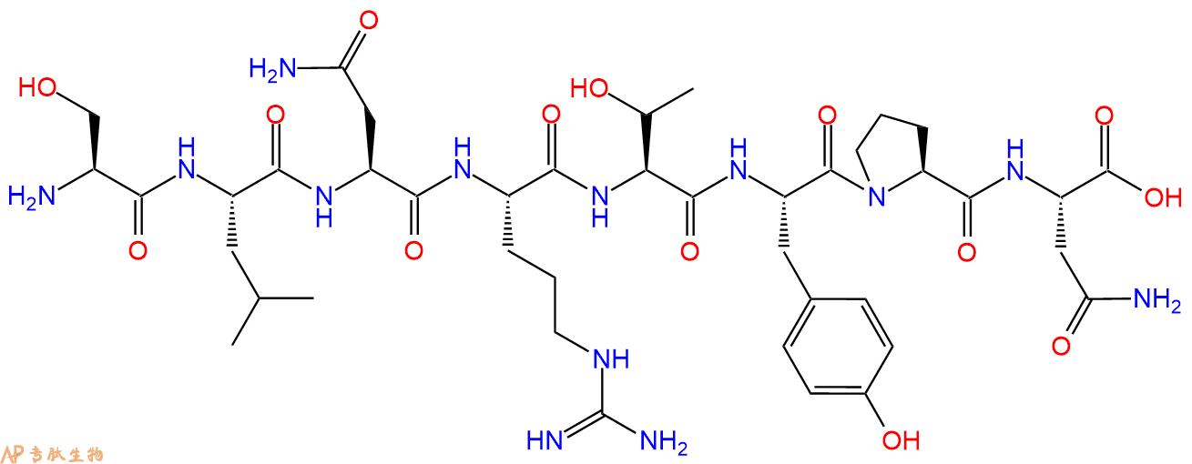 专肽生物产品H2N-Ser-Leu-Asn-Arg-Thr-Tyr-Pro-Asn-COOH