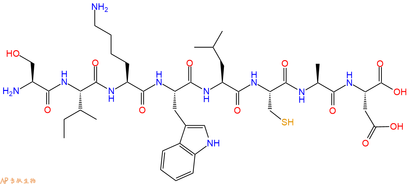 专肽生物产品H2N-Ser-Ile-Lys-Trp-Leu-Cys-Ala-Asp-COOH