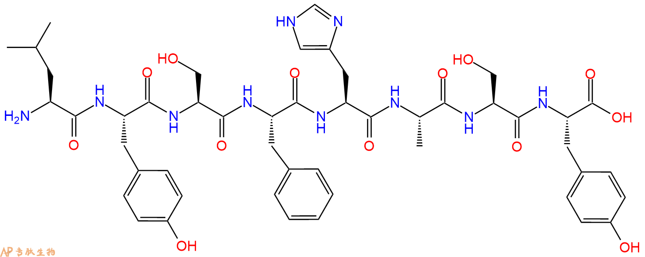 专肽生物产品H2N-Leu-Tyr-Ser-Phe-His-Ala-Ser-Tyr-COOH