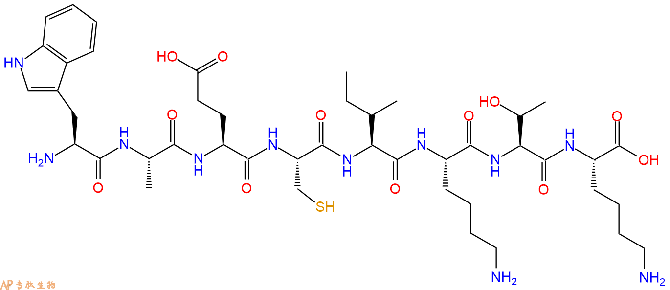 专肽生物产品H2N-Trp-Ala-Glu-Cys-Ile-Lys-Thr-Lys-COOH