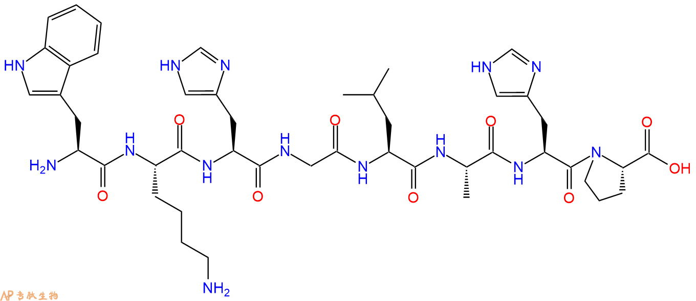 专肽生物产品H2N-Trp-Lys-His-Gly-Leu-Ala-His-Pro-COOH