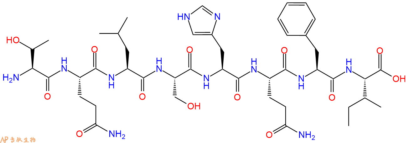 专肽生物产品H2N-Thr-Gln-Leu-Ser-His-Gln-Phe-Ile-COOH