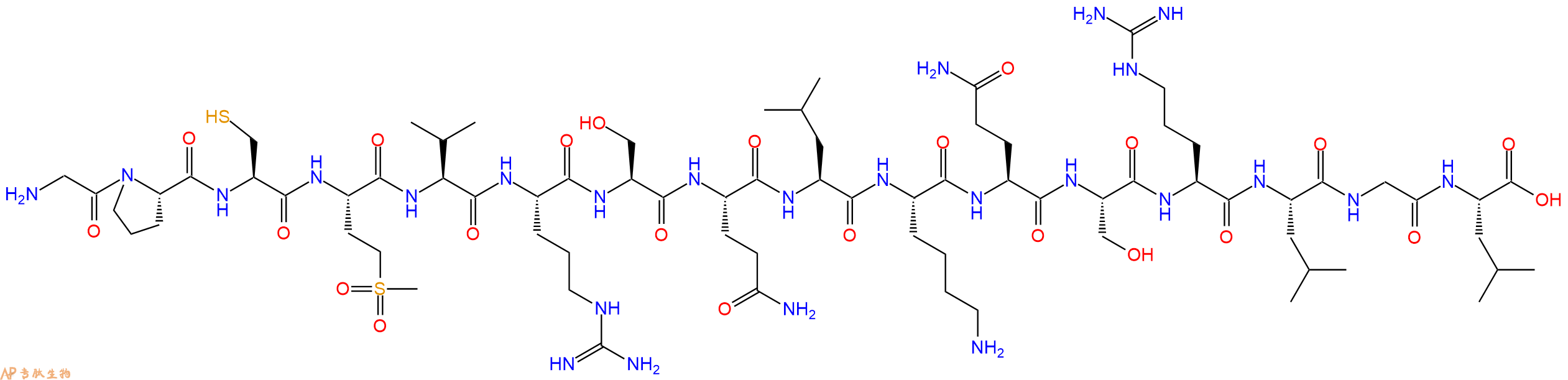 专肽生物产品H2N-Gly-Pro-Cys-Met(O2)-Val-Arg-Ser-Gln-Leu-Lys-Gl