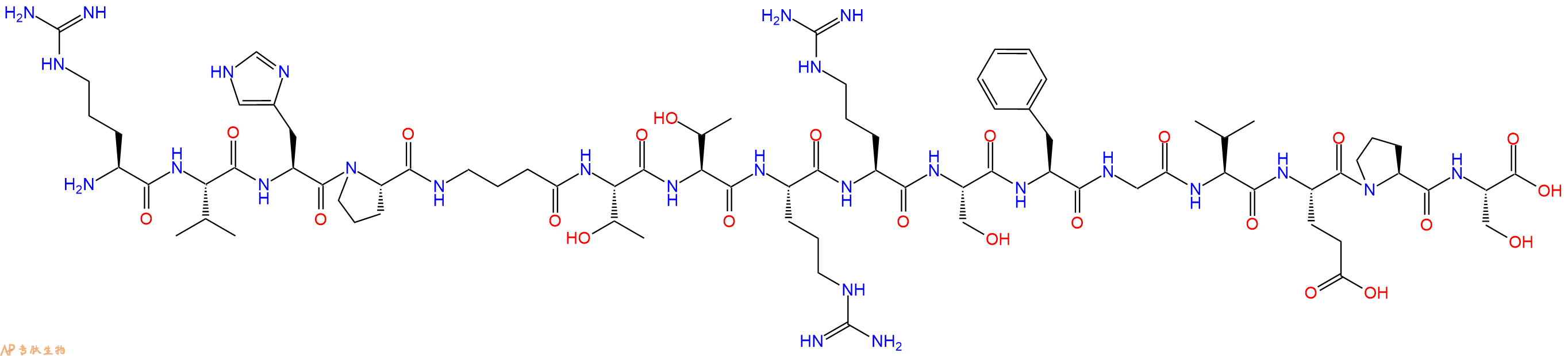 专肽生物产品H2N-Arg-Val-His-Pro-Gaba-Thr-Thr-Arg-Arg-Ser-Phe-G