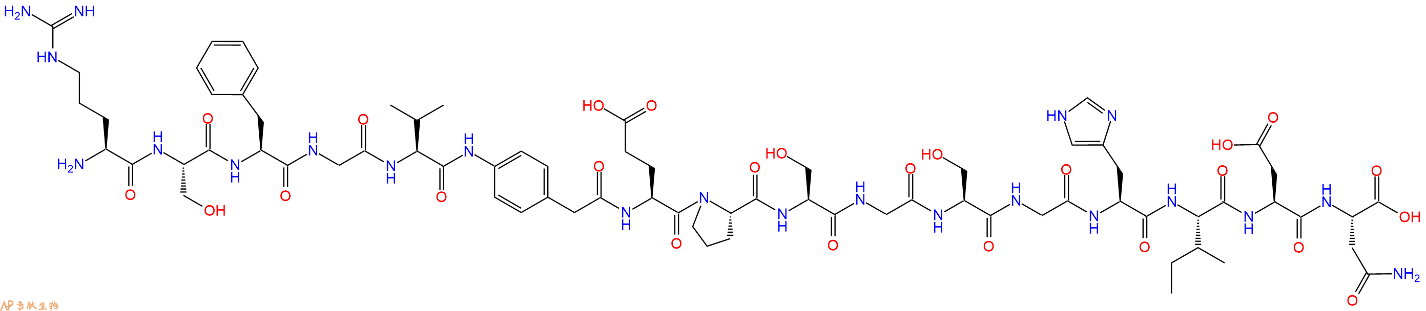 专肽生物产品H2N-Arg-Ser-Phe-Gly-Val-Phg-Glu-Pro-Ser-Gly-Ser-Gl