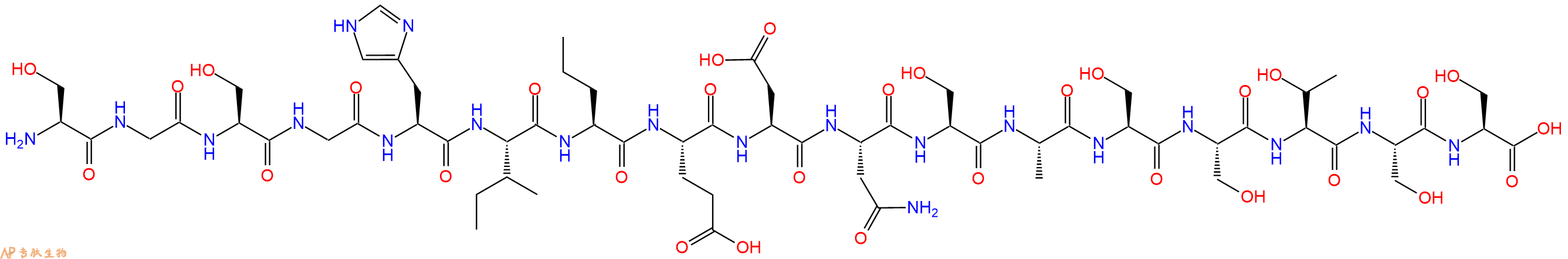 专肽生物产品H2N-Ser-Gly-Ser-Gly-His-Ile-Nva-Glu-Asp-Asn-Ser-Al