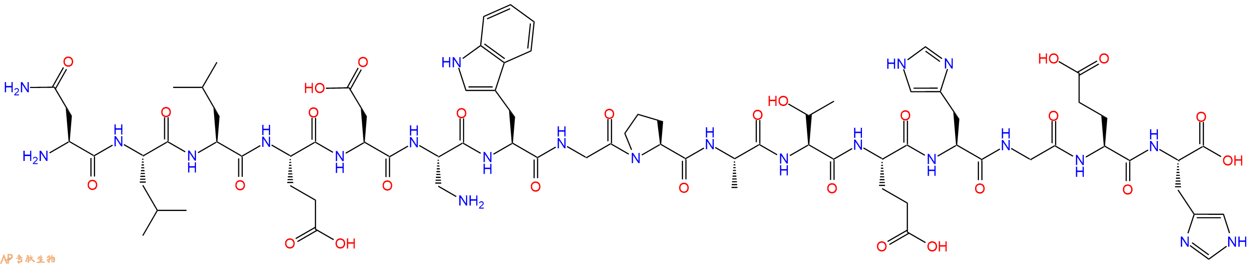 专肽生物产品H2N-Asn-Leu-Leu-Glu-Asp-Dap-Trp-Gly-Pro-Ala-Thr-Gl
