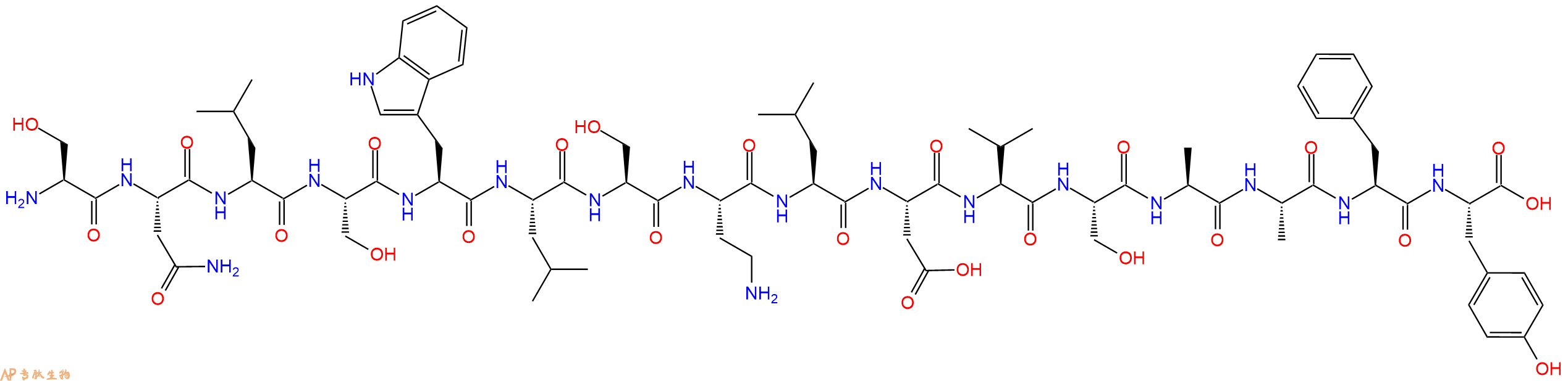 专肽生物产品H2N-Ser-Asn-Leu-Ser-Trp-Leu-Ser-Dab-Leu-Asp-Val-Se