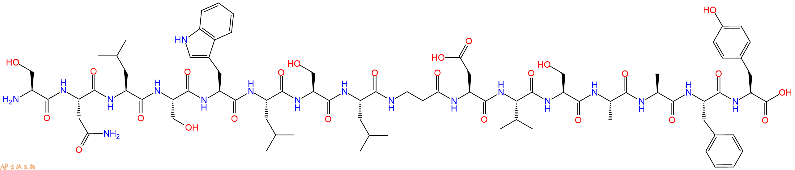专肽生物产品H2N-Ser-Asn-Leu-Ser-Trp-Leu-Ser-Leu-βAla-Asp-Val-S