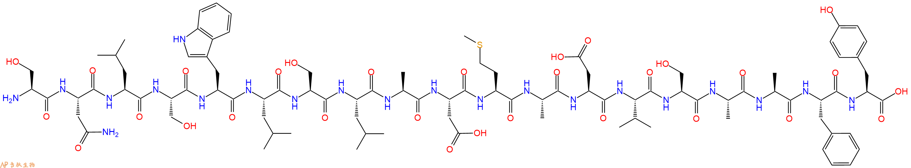 专肽生物产品H2N-Ser-Asn-Leu-Ser-Trp-Leu-Ser-Leu-Ala-Asp-Met-Al