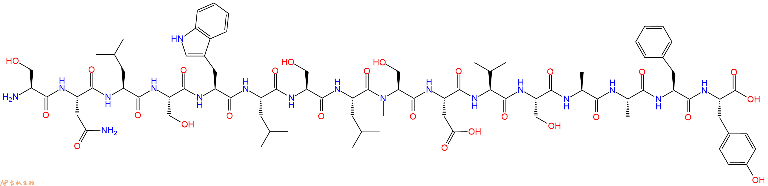 专肽生物产品H2N-Ser-Asn-Leu-Ser-Trp-Leu-Ser-Leu-(NMe)Ser-Asp-V