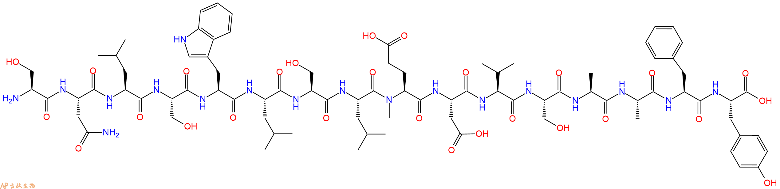 专肽生物产品H2N-Ser-Asn-Leu-Ser-Trp-Leu-Ser-Leu-(NMe)Glu-Asp-V