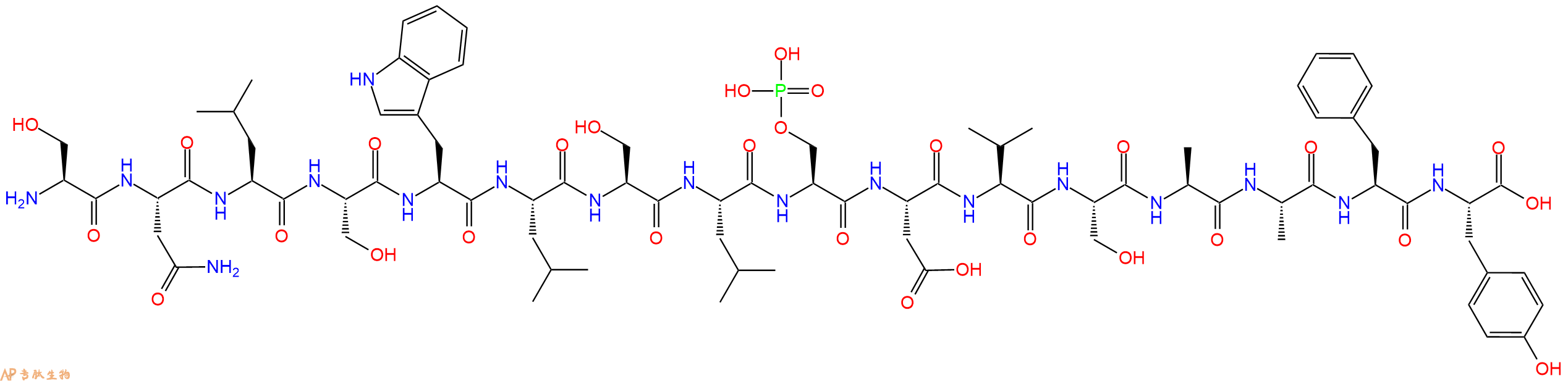 专肽生物产品H2N-Ser-Asn-Leu-Ser-Trp-Leu-Ser-Leu-Ser(PO3H2)-Asp