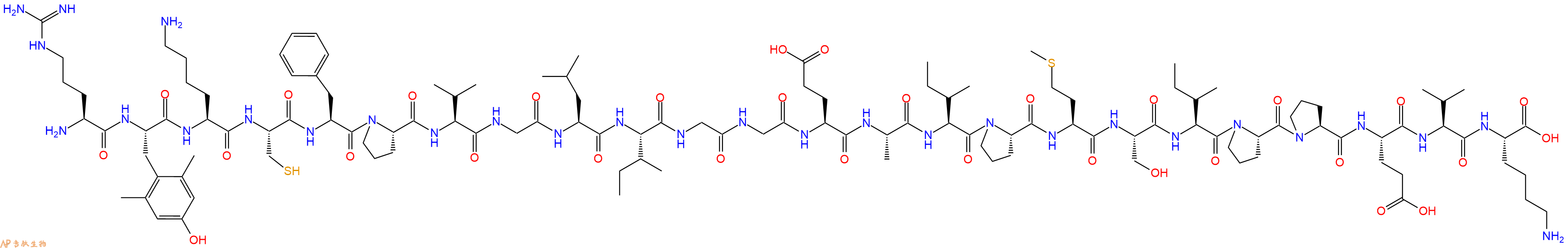 专肽生物产品H2N-Arg-Dmt-Lys-Cys-Phe-Pro-Val-Gly-Leu-Ile-Gly-Gly-Glu-Ala-Ile-Pro-Met-Ser-Ile-Pro-Pro-Glu-Val-Lys-COOH