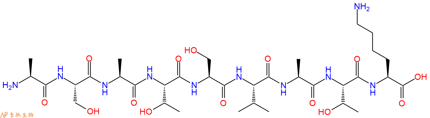 专肽生物产品H2N-Ala-Ser-Ala-Thr-Ser-Val-Ala-Thr-Lys-COOH