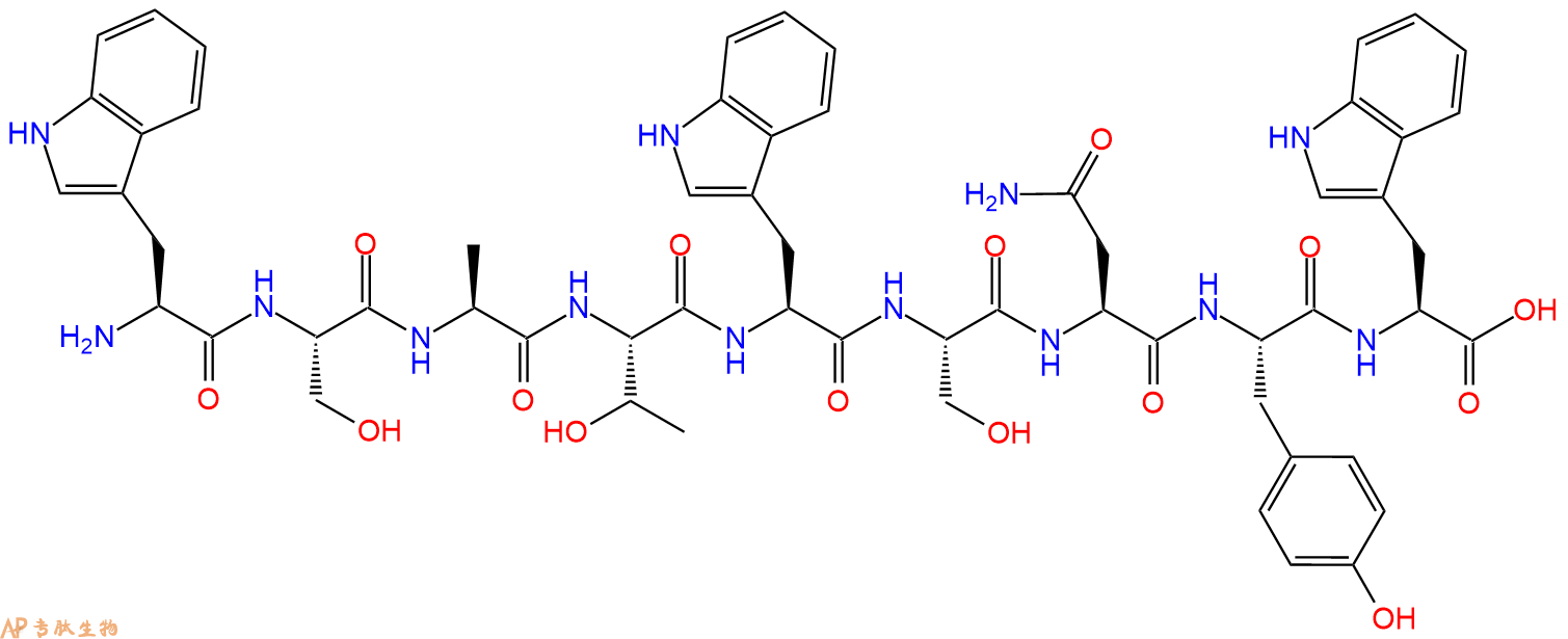 专肽生物产品H2N-Trp-Ser-Ala-Thr-Trp-Ser-Asn-Tyr-Trp-COOH
